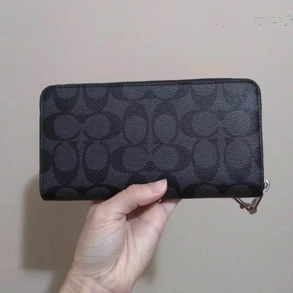 Coach Signature Long Zip Around Wallet